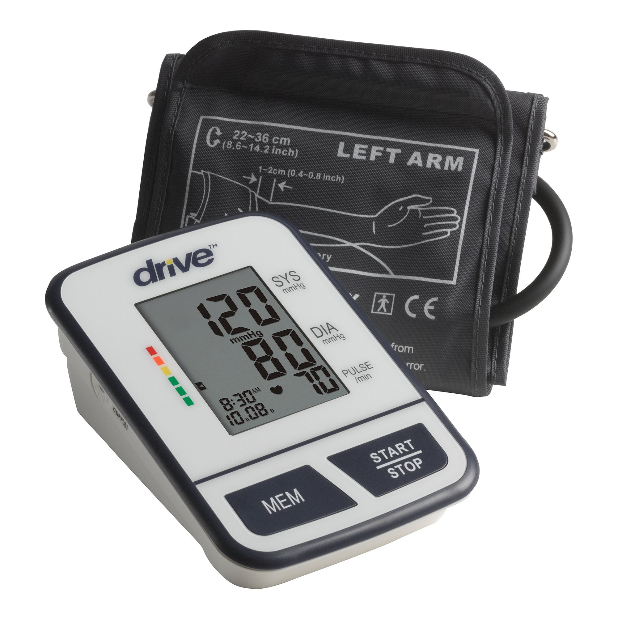 drive Digital Blood Pressure Monitoring Unit, Large Size, Upper Arm-Home Automatic Digital Blood Pressure Monitor Drive Medium Cuff Nylon Cuff 22 - 36 cm Desk Model