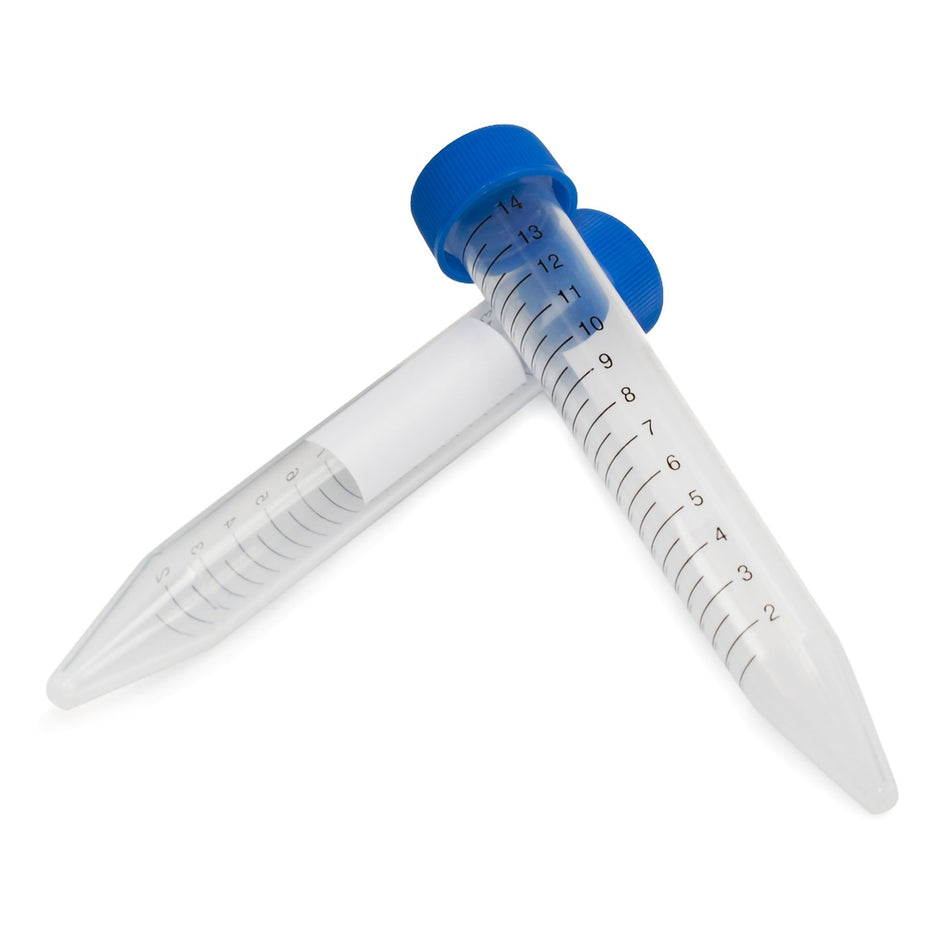McKesson Centrifuge Tube, 15 mL, 17 x 120 mm, Blue Crew Cap-McKesson Centrifuge Tube Plain 15 mL Screw Cap Polypropylene Tube