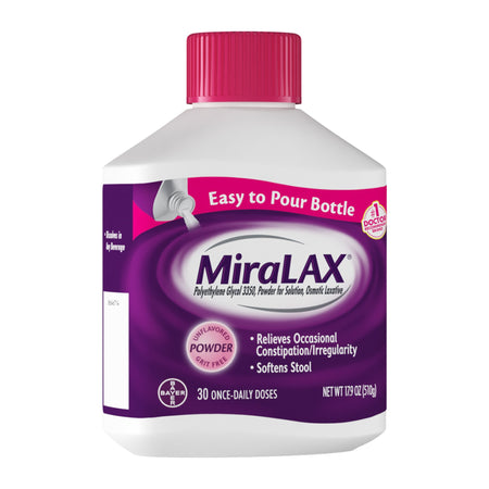 MiraLAX Polyethylene Glycol 3350 Laxative-Laxative MiraLAX Powder 17.9 oz. 17 Gram Strength Polyethylene Glycol 3350