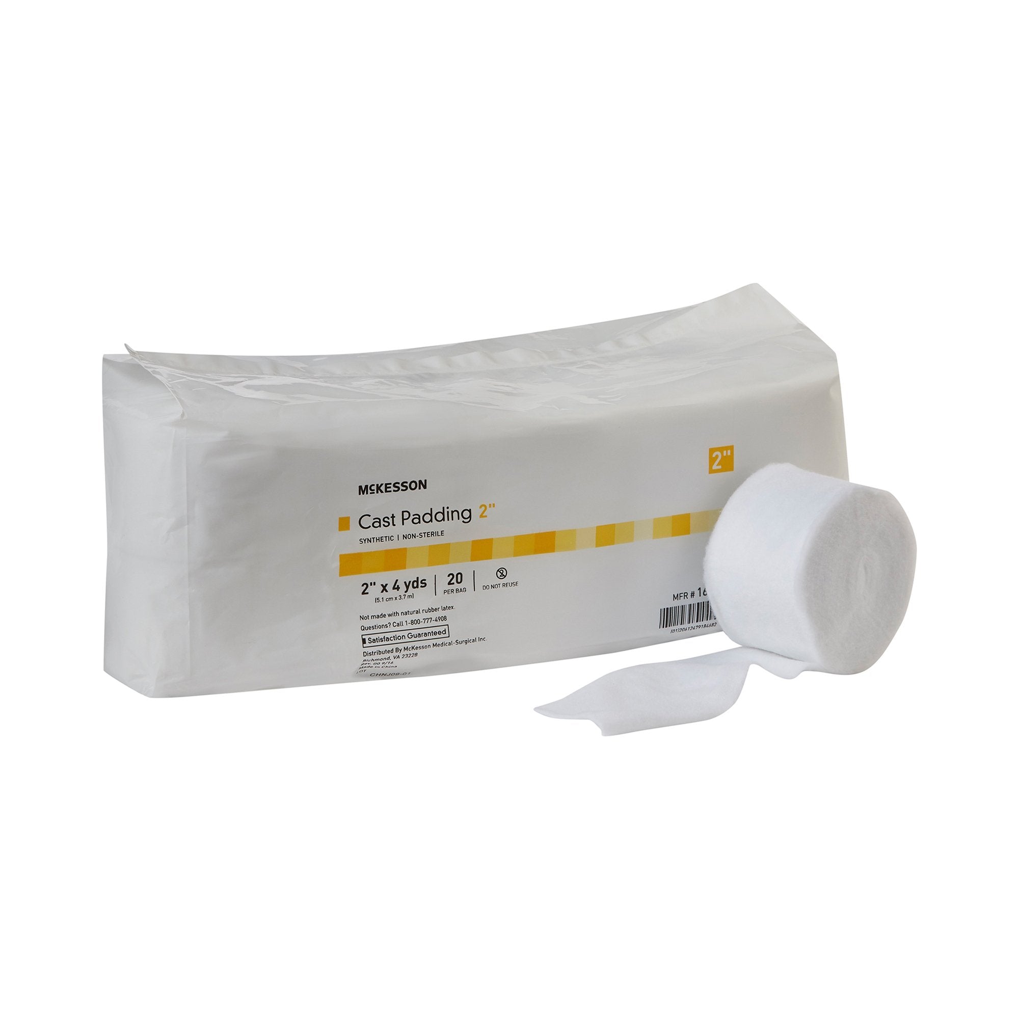 McKesson White Polyester Cast Padding, 2 Inch x 4 Yard-Cast Padding Undercast McKesson 2 Inch X 4 Yard Polyester NonSterile