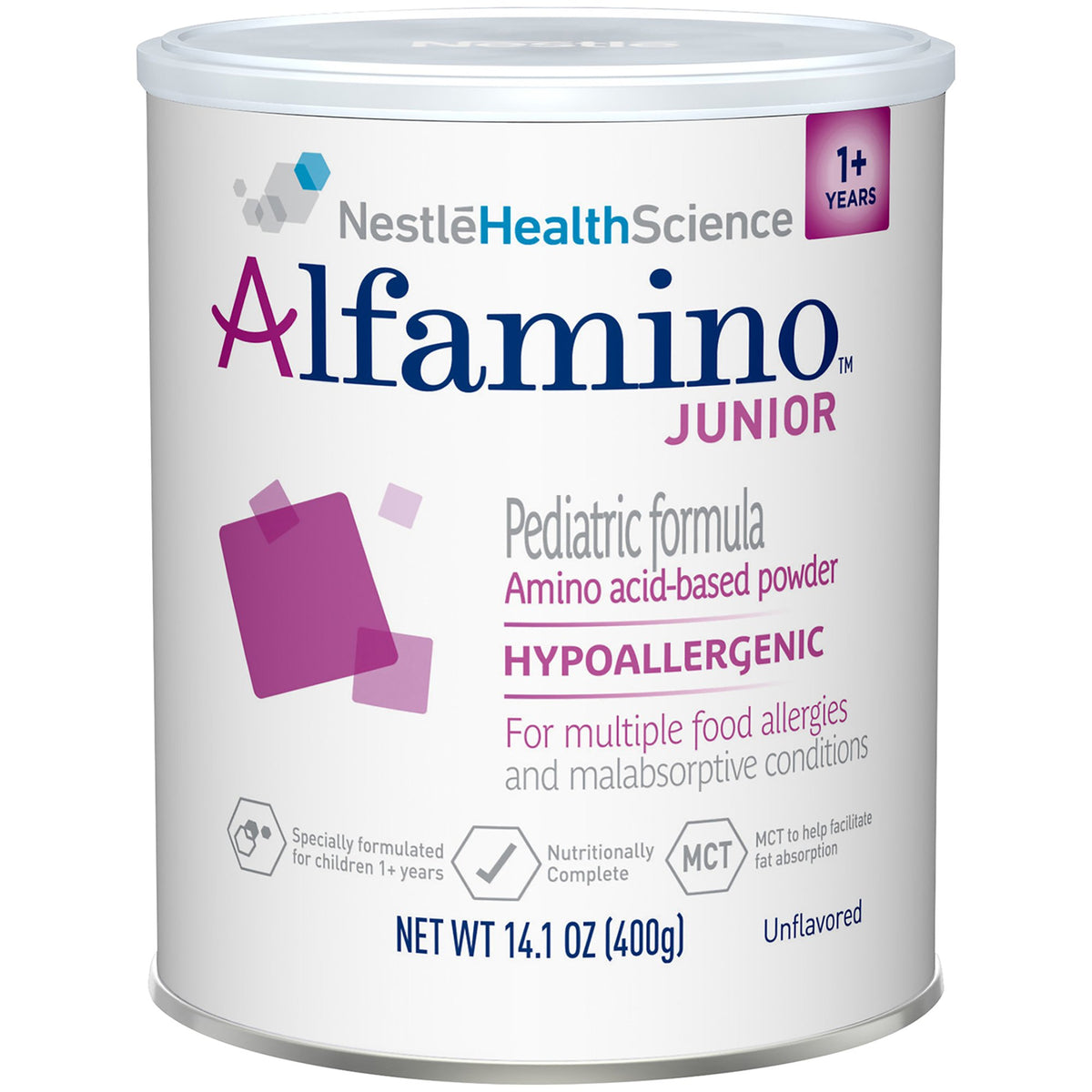 Alfamino Junior Amino AcidBased Powder Pediatric Formula, 14.1-ounce can-Pediatric Oral Supplement Alfamino Junior Unflavored 14.1 oz. Can Powder Amino Acid Food Allergies