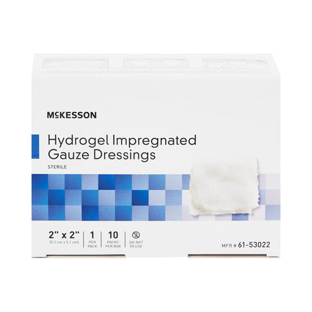 McKesson Hydrogel Gauze Dressing, 2 x 2 Inch-Hydrogel Wound Dressing McKesson Impregnated 2 X 2 Inch Impregnated Sterile