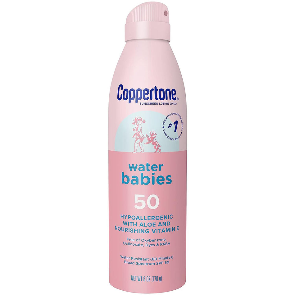 Coppertone� Water Babies Sunscreen Spray, SPF 50-Sunscreen Coppertone� Water Babies SPF 50 Liquid 6 oz. Aerosol Can