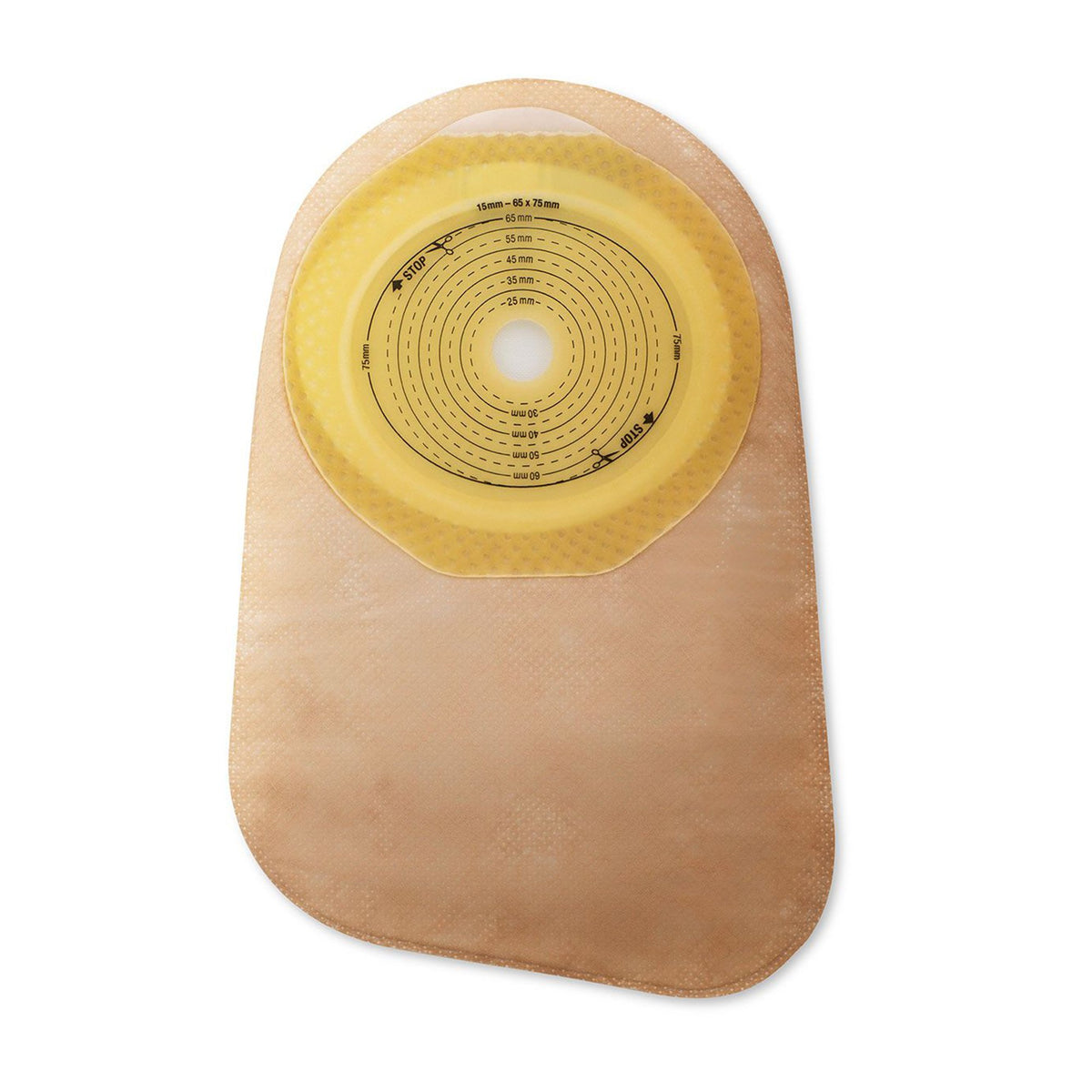 Premier One-Piece Closed End Beige Colostomy Pouch, 9 Inch Length, 1-3/8 Inch Stoma-"Ostomy Pouch Premier One-Piece System 9 Inch Length Flat, Pre-Cut 1-3/8 Inch Stoma Closed End"