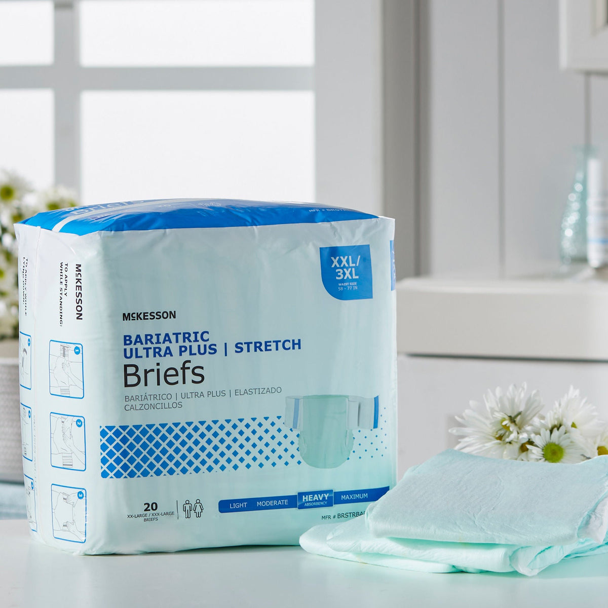 McKesson Ultra Plus Stretch Heavy Absorbency Incontinence Brief, Bariatric - Incontinence>Adult Briefs and Protective Unde...