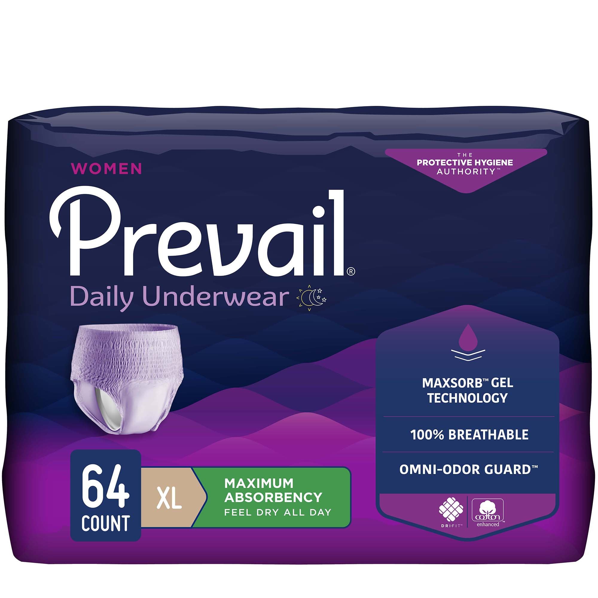 Prevail® Daily Absorbent Underwear, X-Large, Lavender - Incontinence>Adult Briefs and Protective Undergarments - First Qua...