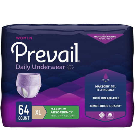 Prevail® Daily Absorbent Underwear, X-Large, Lavender - Incontinence>Adult Briefs and Protective Undergarments - First Qua...