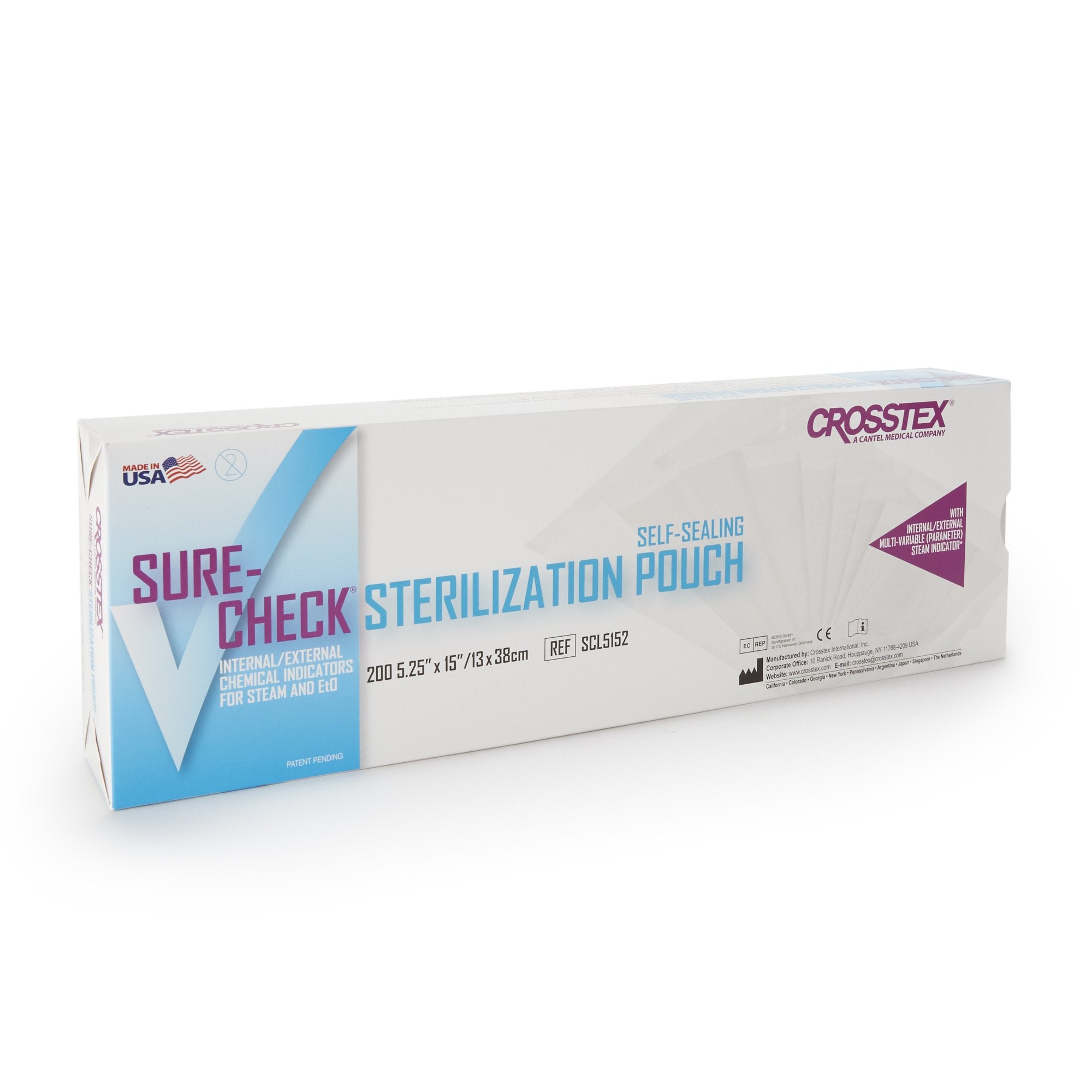 Sure-Check Sterilization Pouch, 5 x 15 Inch-Sterilization Pouch Sure-Check Ethylene Oxide (EO) Gas / Steam 5-1/4 X 15 Inch Transparent Self Seal Film