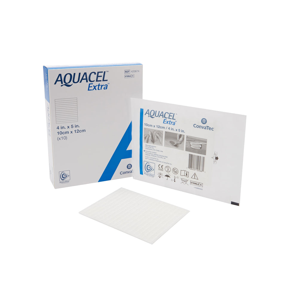 Aquacel� Extra� Gelling Fiber Wound Dressing, 4 x 5 Inch-Gelling Fiber Wound Dressing Aquacel� Extra� 4 X 5 Inch Rectangle Sterile