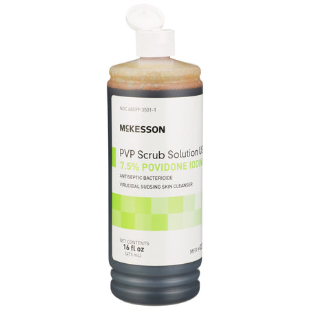 McKesson Bactericide Antiseptic PVP Scrub Solution, 16 oz. Bottle-Surgical Scrub Solution McKesson 16 oz. Flip-Top Bottle 7.5% Strength Povidone-Iodine NonSterile
