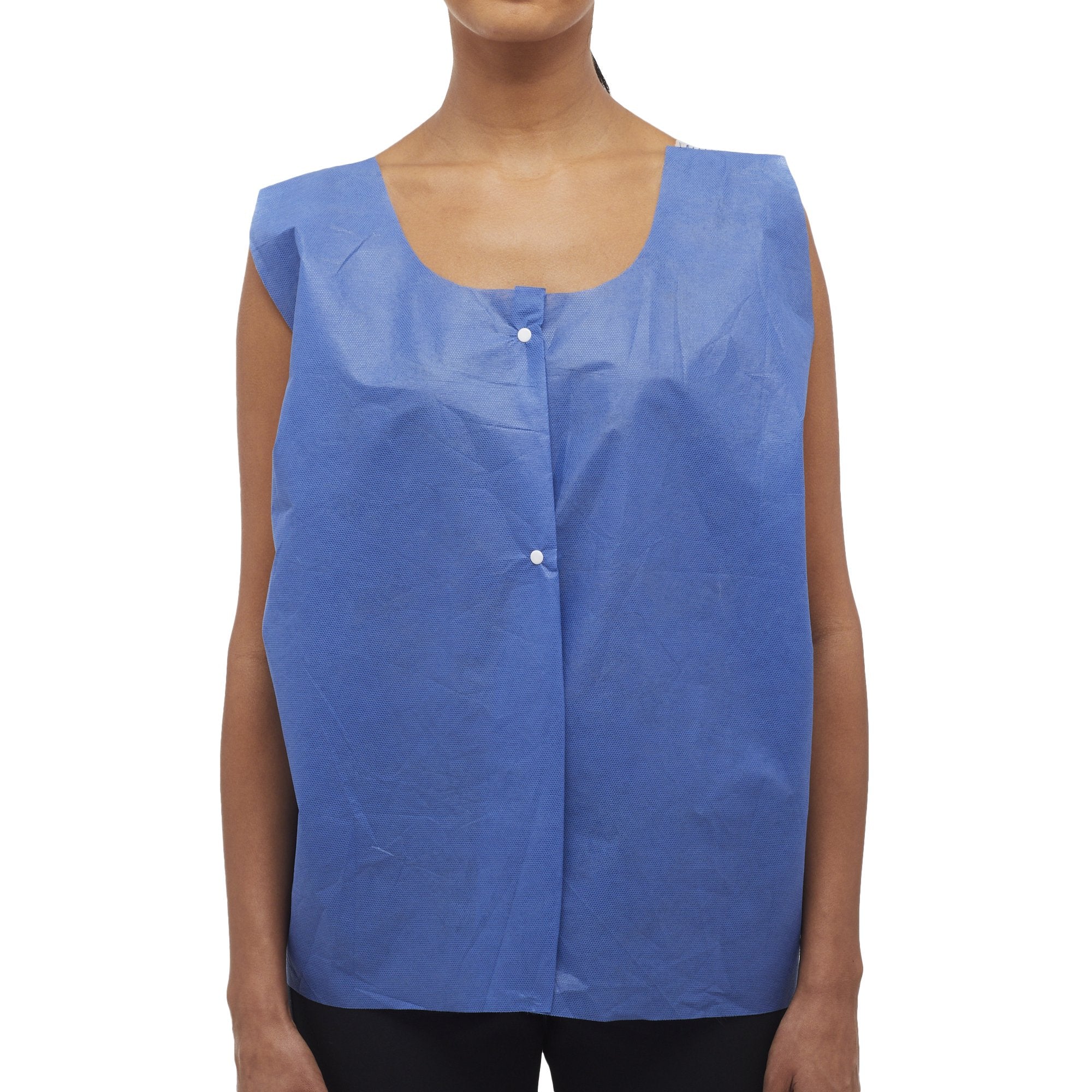 McKesson Front Opening Exam Vest, Blue-Exam Vest McKesson Blue One Size Fits Most Front Opening Snap Closure Unisex