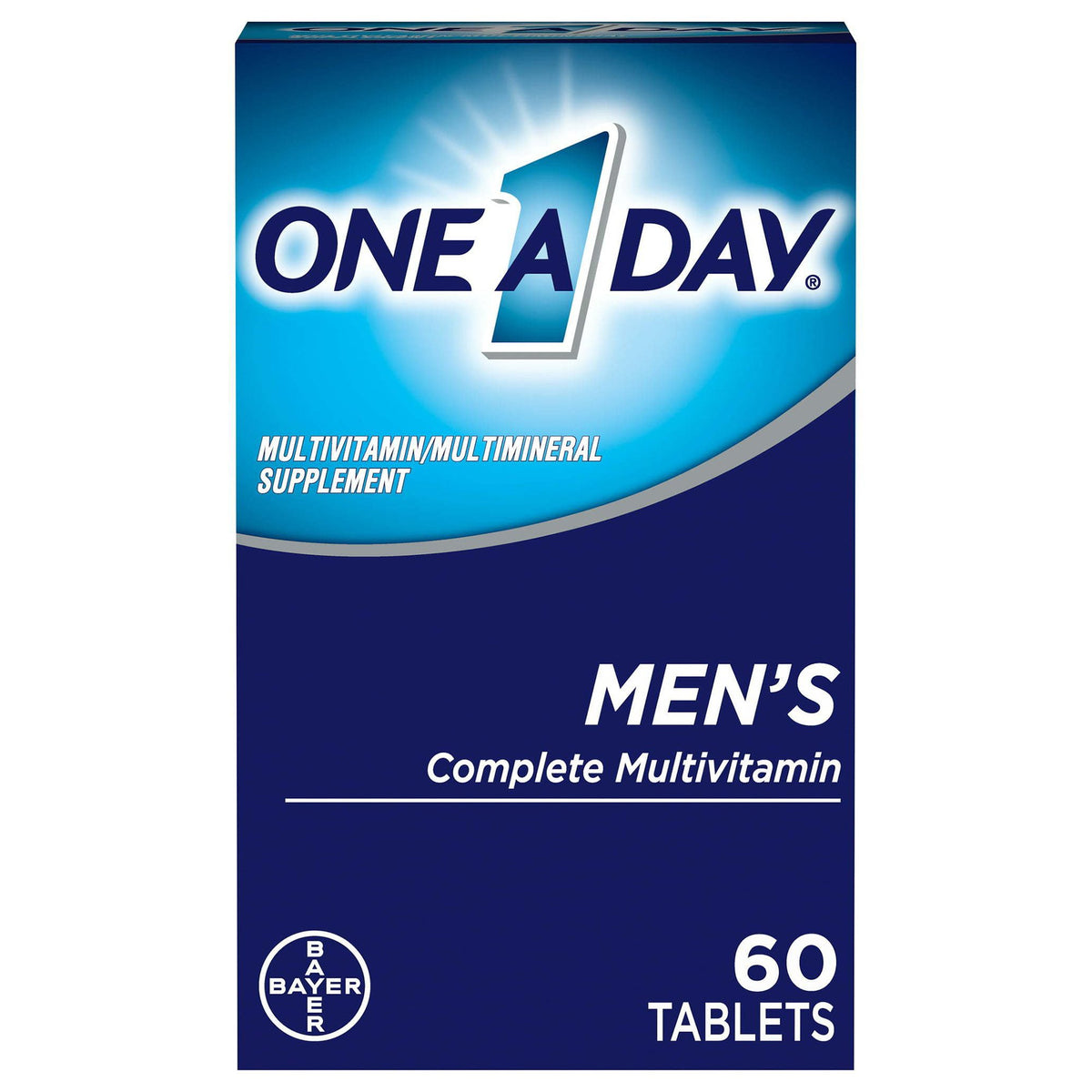 One A Day Men's Complete Multivitamin Tablets-Multivitamin Supplement One A Day Men's Complete Tablet 60 per Bottle