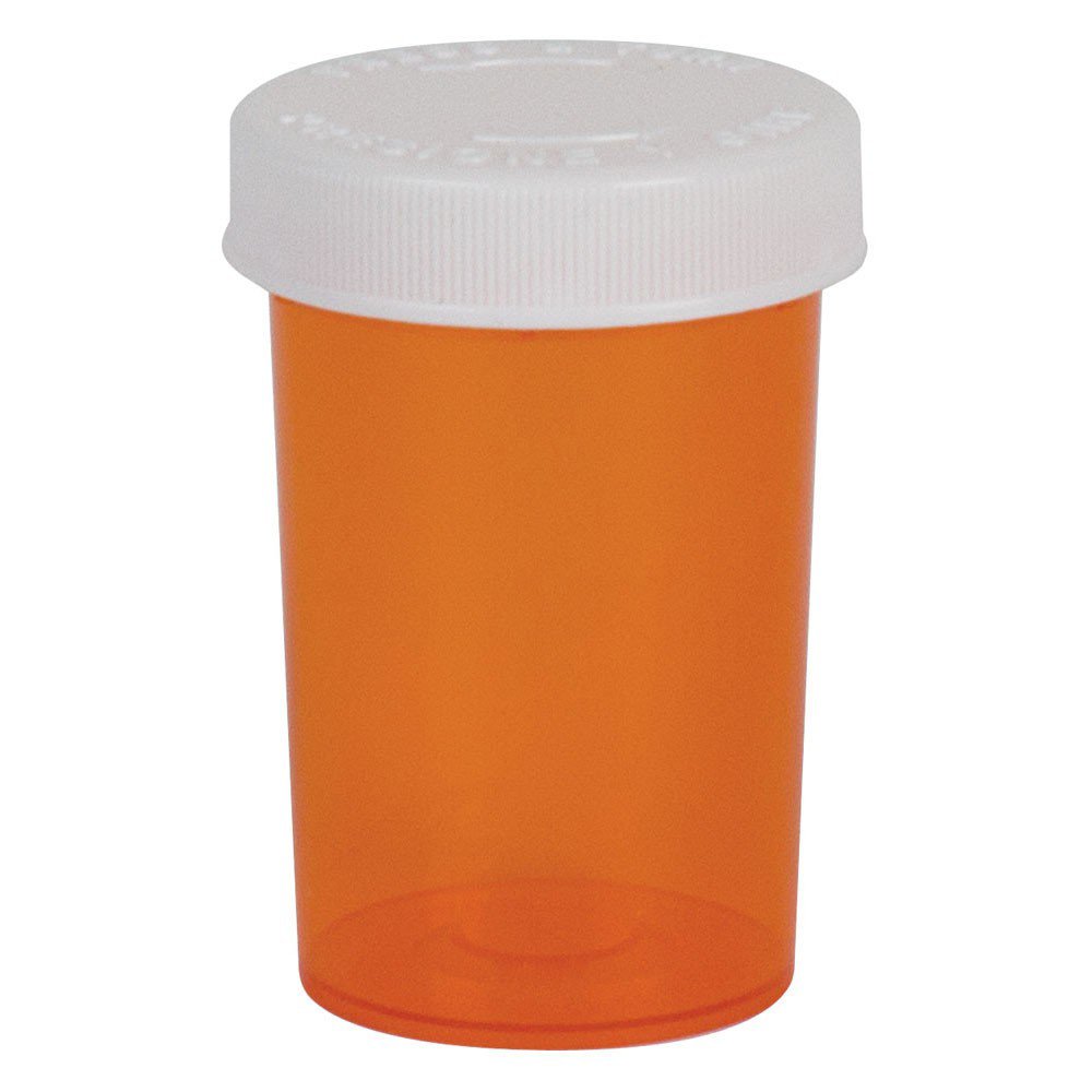 Ezy Dose Push & Turn Prescription Vial, 20 Dram Capacity-Prescription Vial Ezydose Push & Turn 20 DRAM Amber