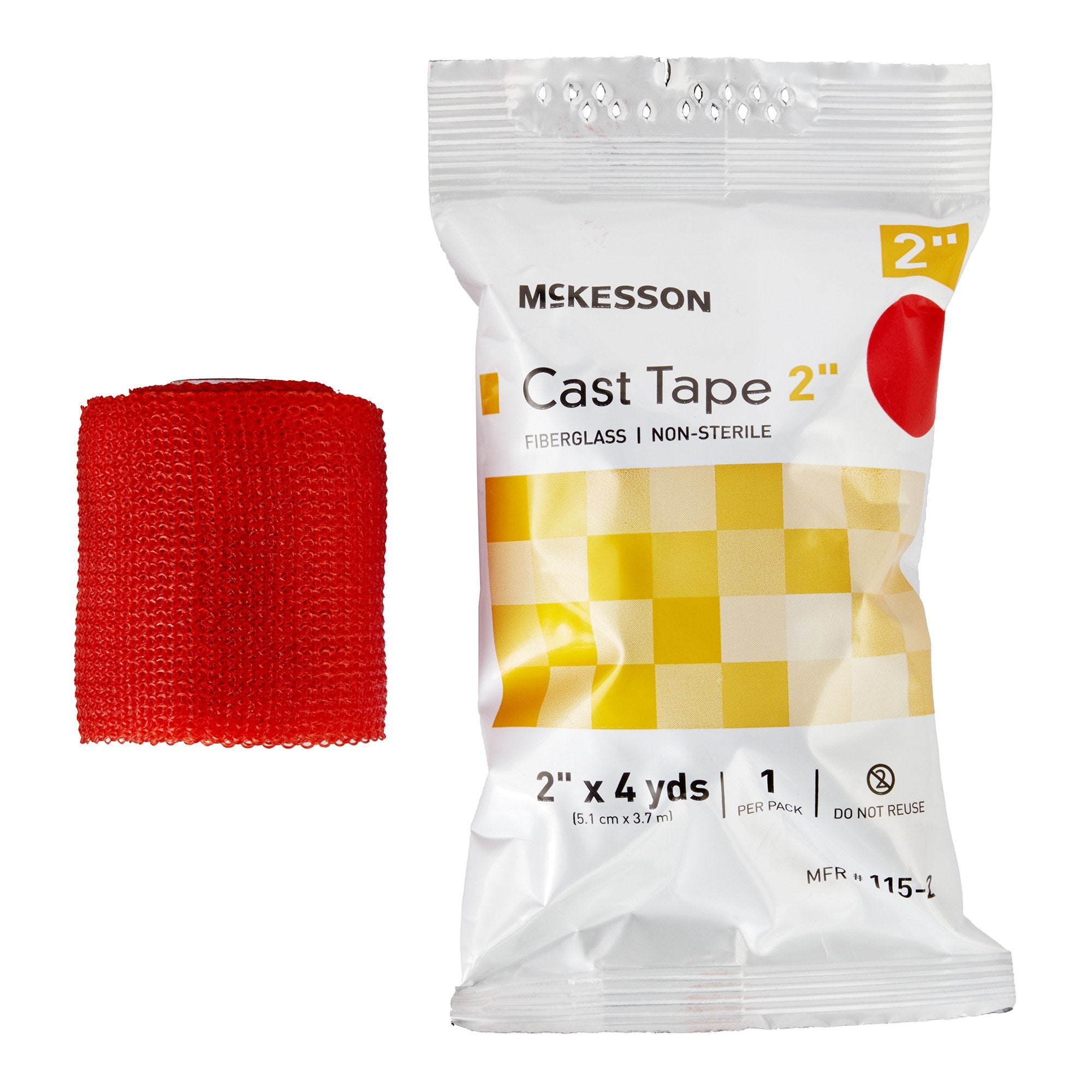 McKesson Red Cast Tape, 2 Inch x 4 Yard-Cast Tape McKesson 2 Inch X 12 Foot Fiberglass Red