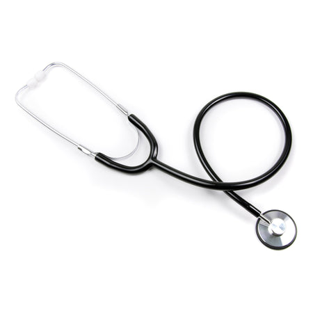 McKesson General Exam Stethoscope-General Exam Stethoscope McKesson Black 1-Tube 21 Inch Tube Single Sided Chestpiece