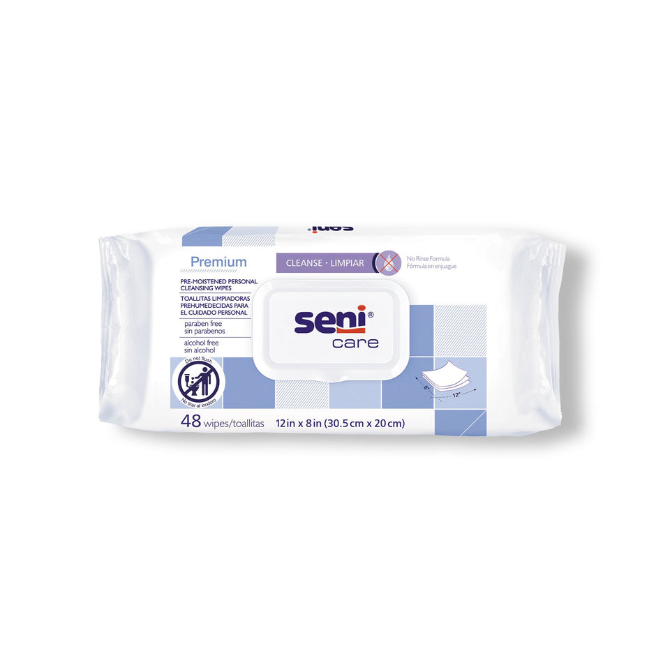 Seni Care Premium Personal Cleansing Wipes-Personal Cleansing Wipe Seni Care Soft Pack Scented 48 Count