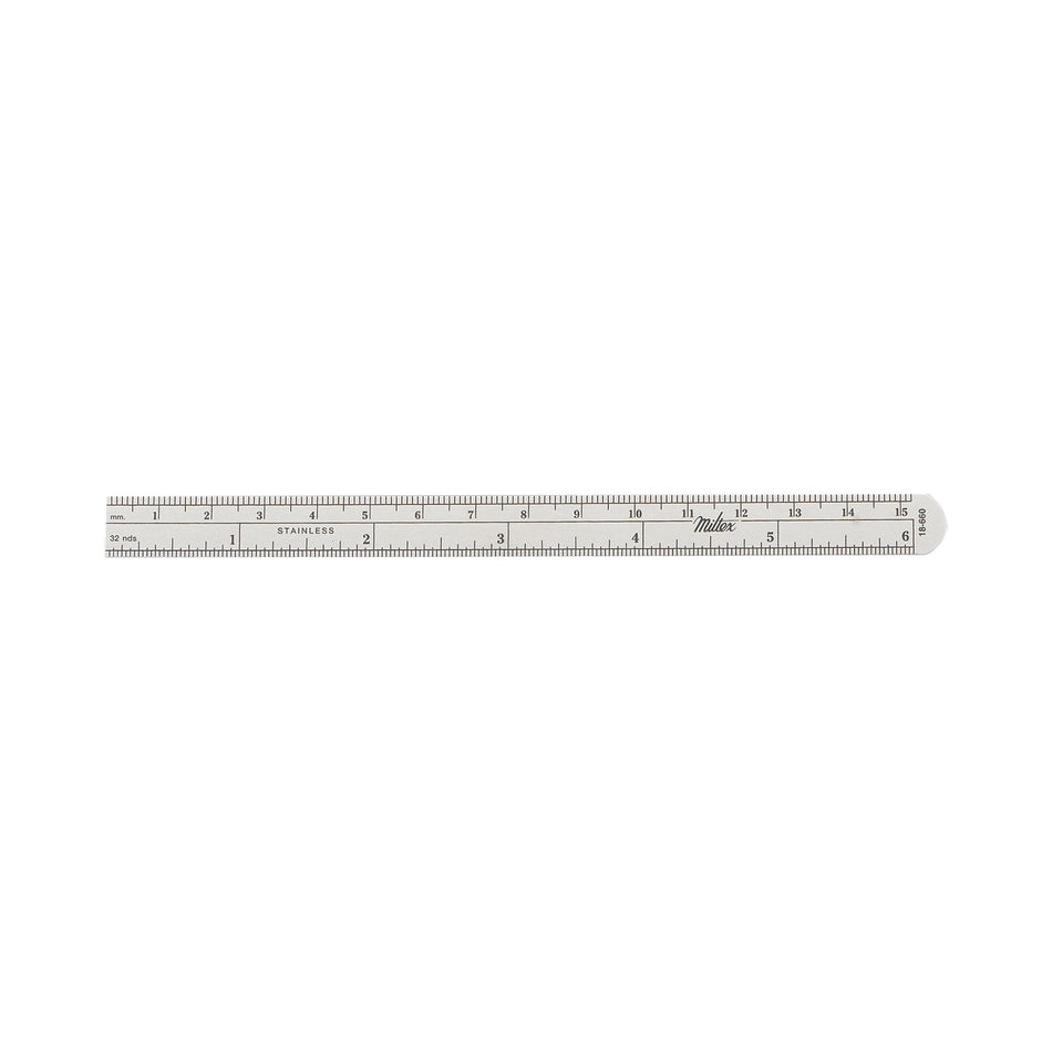 Miltex Ruler-Ruler Stainless Steel 1/2 X 6 Inch