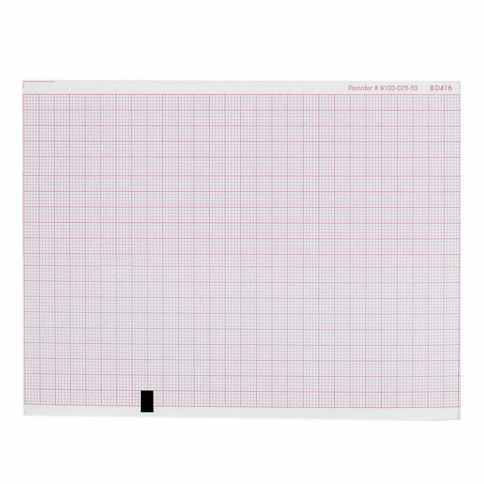 Precision Charts ECG Recording Paper-Recording Chart Paper Z-Fold Red Grid