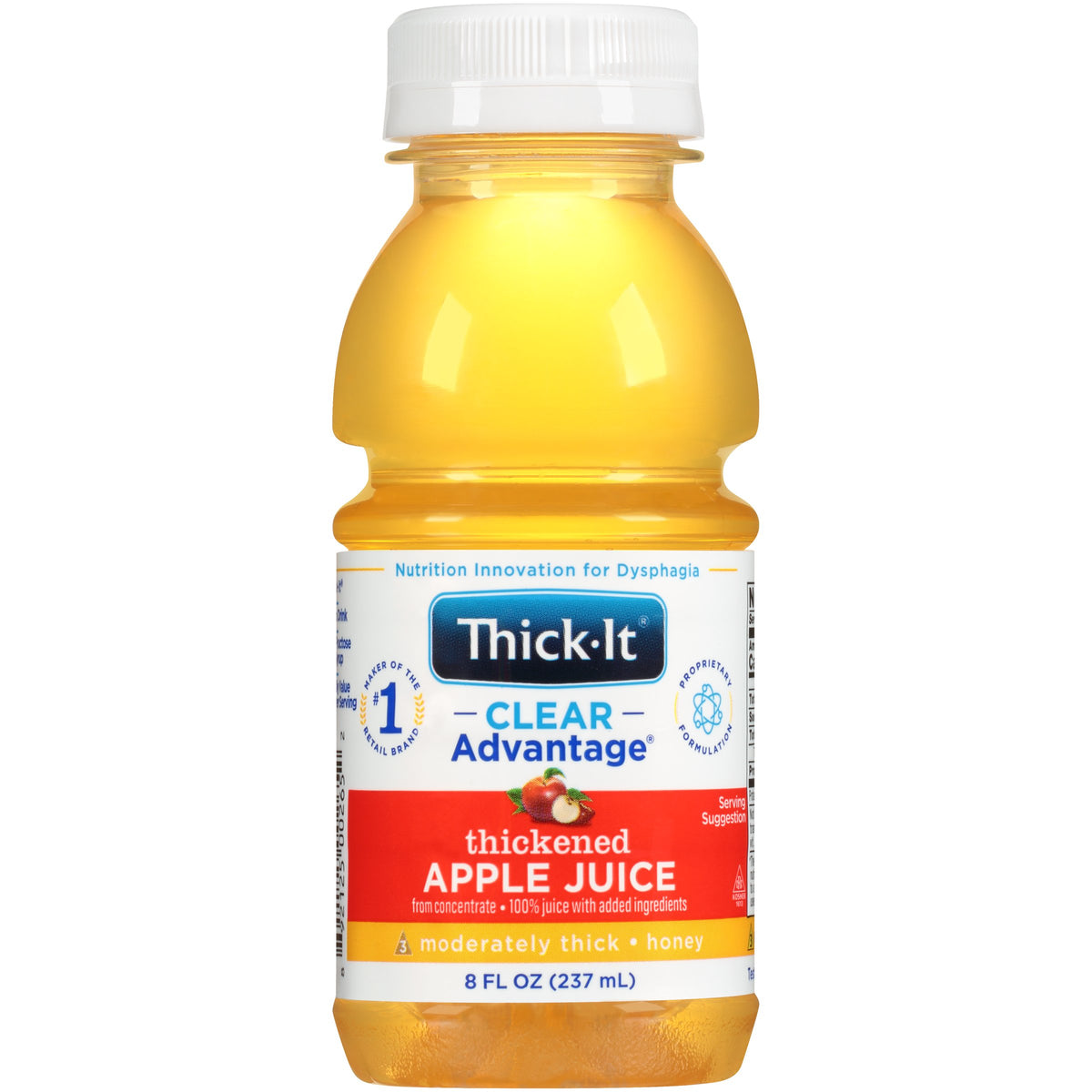 Thick-It Clear Advantage Honey Consistency Apple Thickened Beverage, 8 oz. Bottle-Thickened Beverage Thick-It Clear Advantage 8 oz. Bottle Apple Flavor Liquid IDDSI Level 3 Moderately Thick/Liquidized