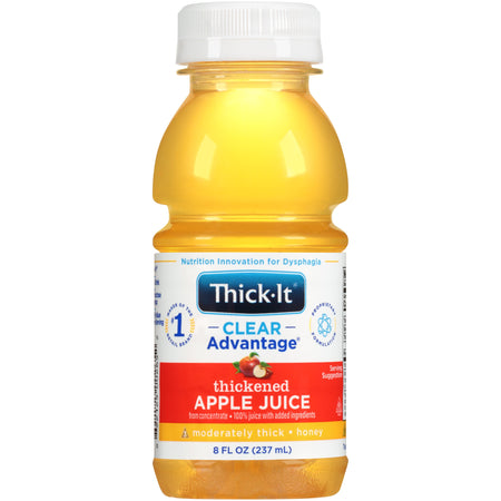 Thick-It Clear Advantage Honey Consistency Apple Thickened Beverage, 8 oz. Bottle-Thickened Beverage Thick-It Clear Advantage 8 oz. Bottle Apple Flavor Liquid IDDSI Level 3 Moderately Thick/Liquidized