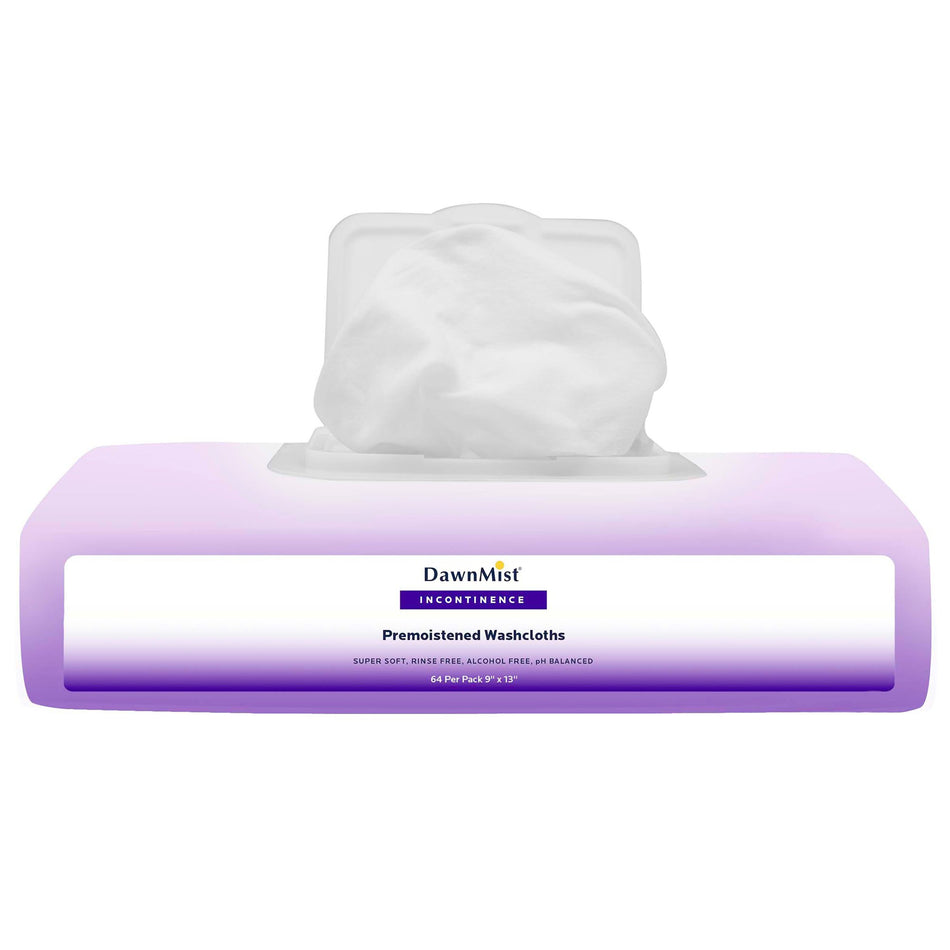 DawnMist Fresh Scent Pre-Moistened Wash Cloths, Soft Pack-Personal Cleansing Wipe DawnMist Soft Pack Fresh Scent 64 Count
