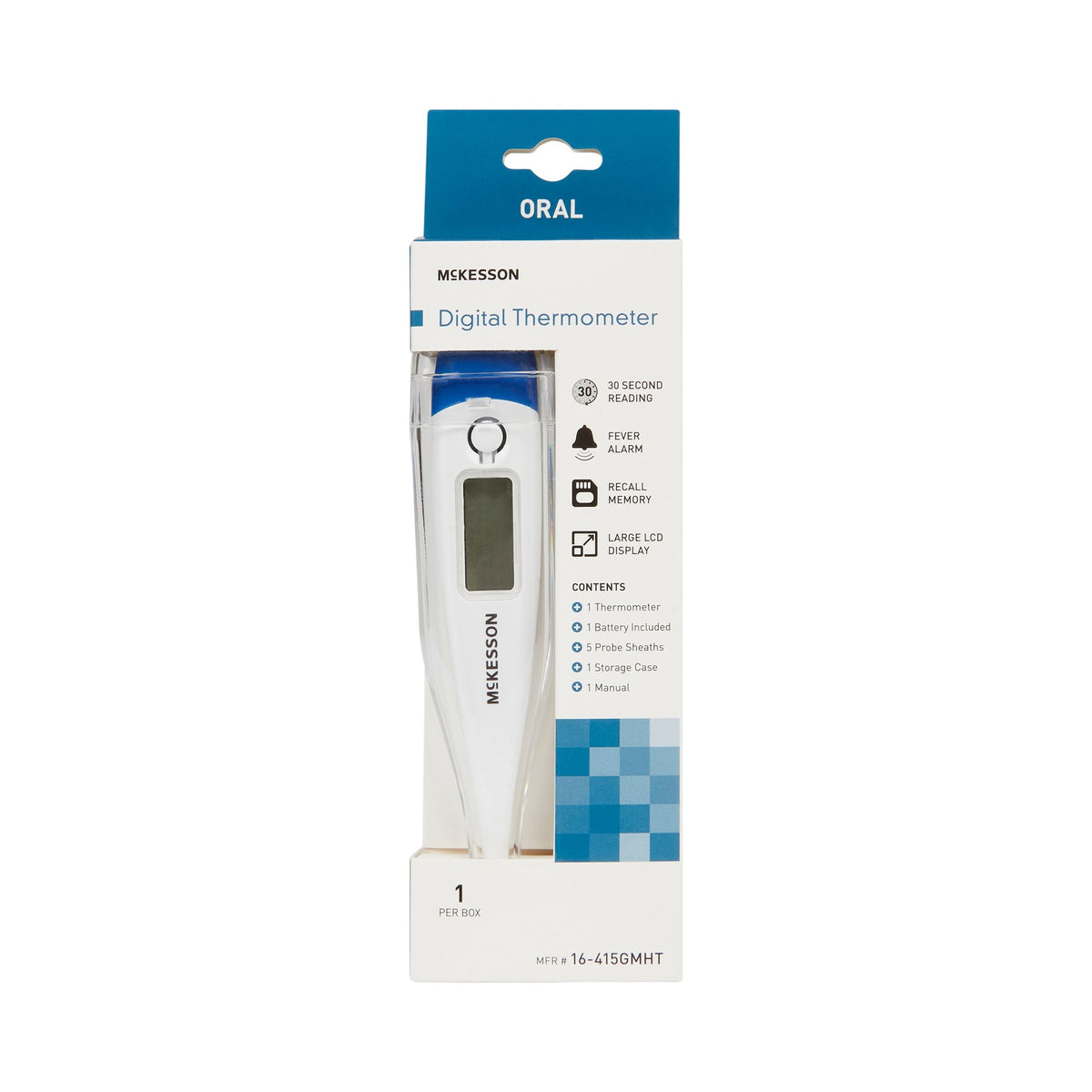 McKesson Digital Oral Thermometer-Digital Stick Thermometer McKesson Oral Probe Handheld