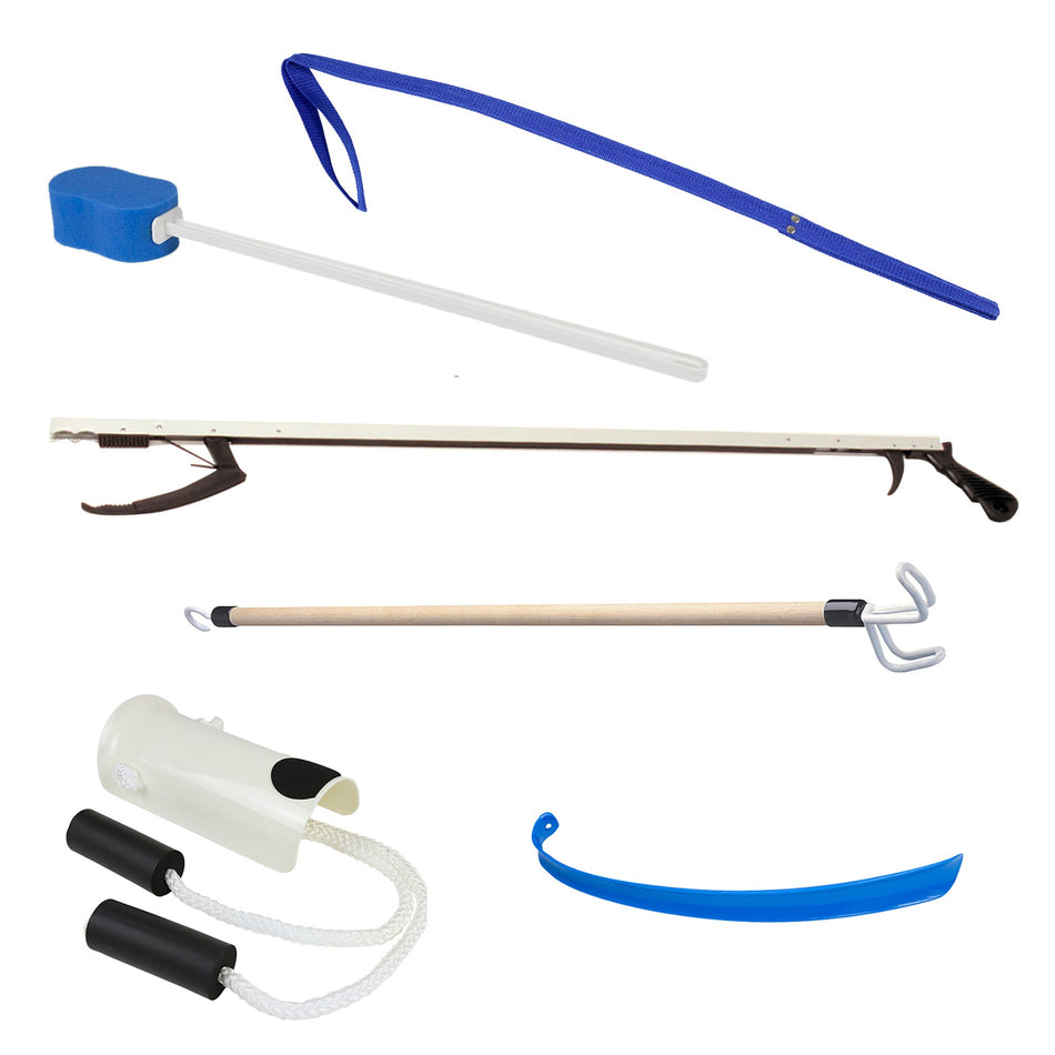 FabLife� Activities of Daily Living Hip / Knee Equipment Kit-ADL Hip / Knee Equipment Kit FabLife� Reacher - 32 Inch Length / Shoehorn - 18 Inch Length / Dressing Stick - 24 Inch Length / Leg Lifter - 32 Inch Length