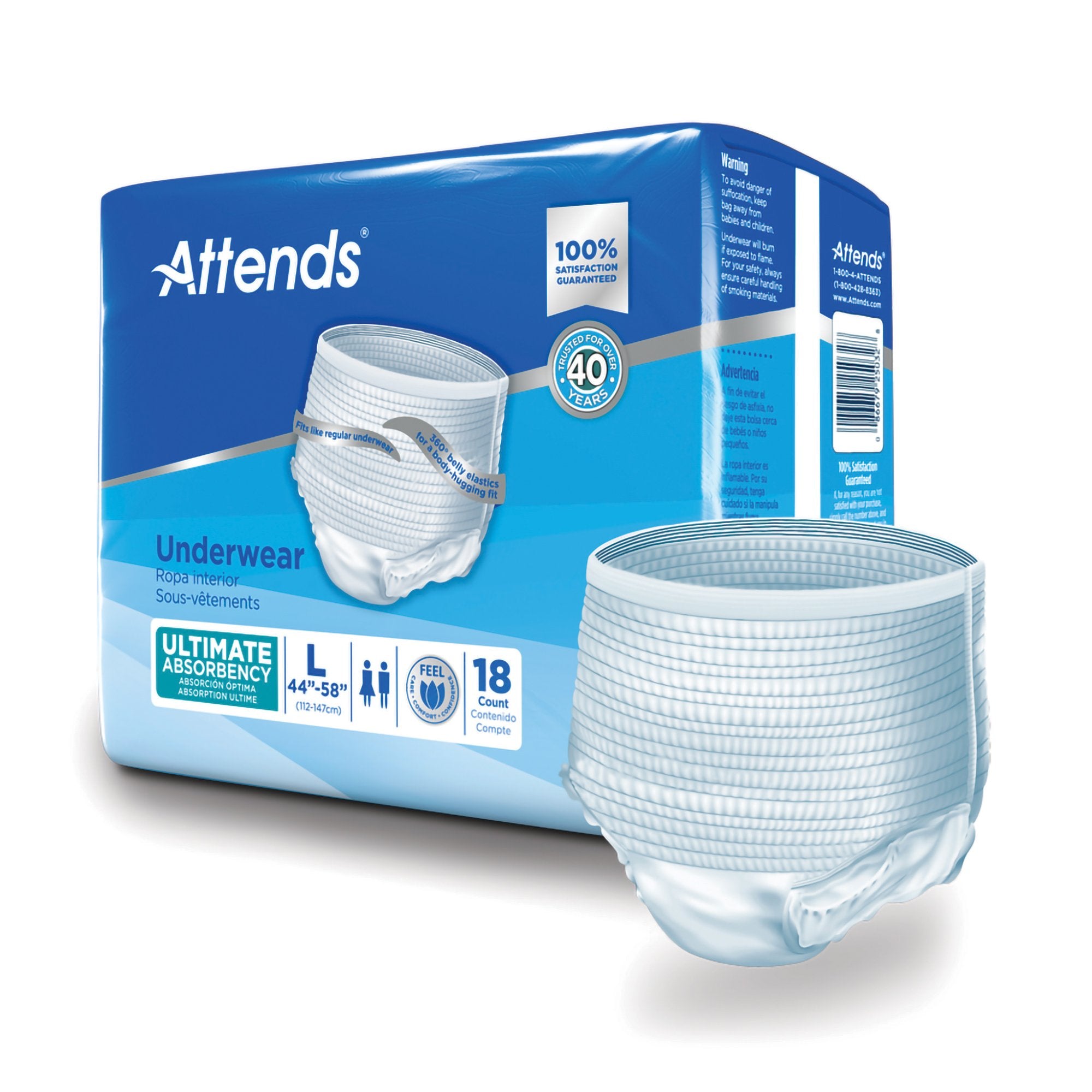 Attends® Advanced Underwear, Large - Incontinence>Adult Briefs and Protective Undergarments - Attends Healthcare Products