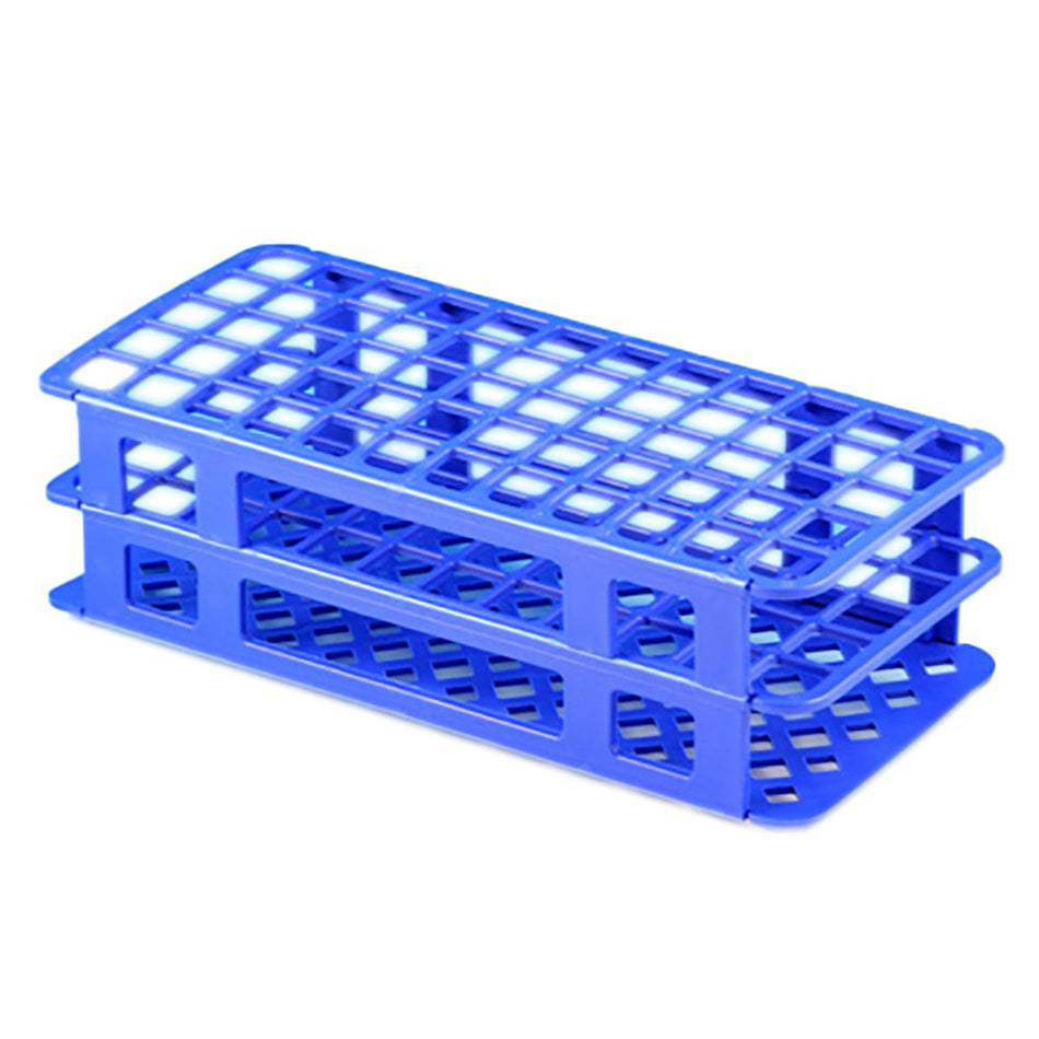 Globe Scientific 456500 Series Test Tube Rack, 16/17mm, 60-Place, Blue-Stacking Test Tube Rack Globe Scientific 456500 Series 60 Place 15 to 17 mm Tube Size Blue 2-4/5 X 4-1/8 X 9-3/5 Inch
