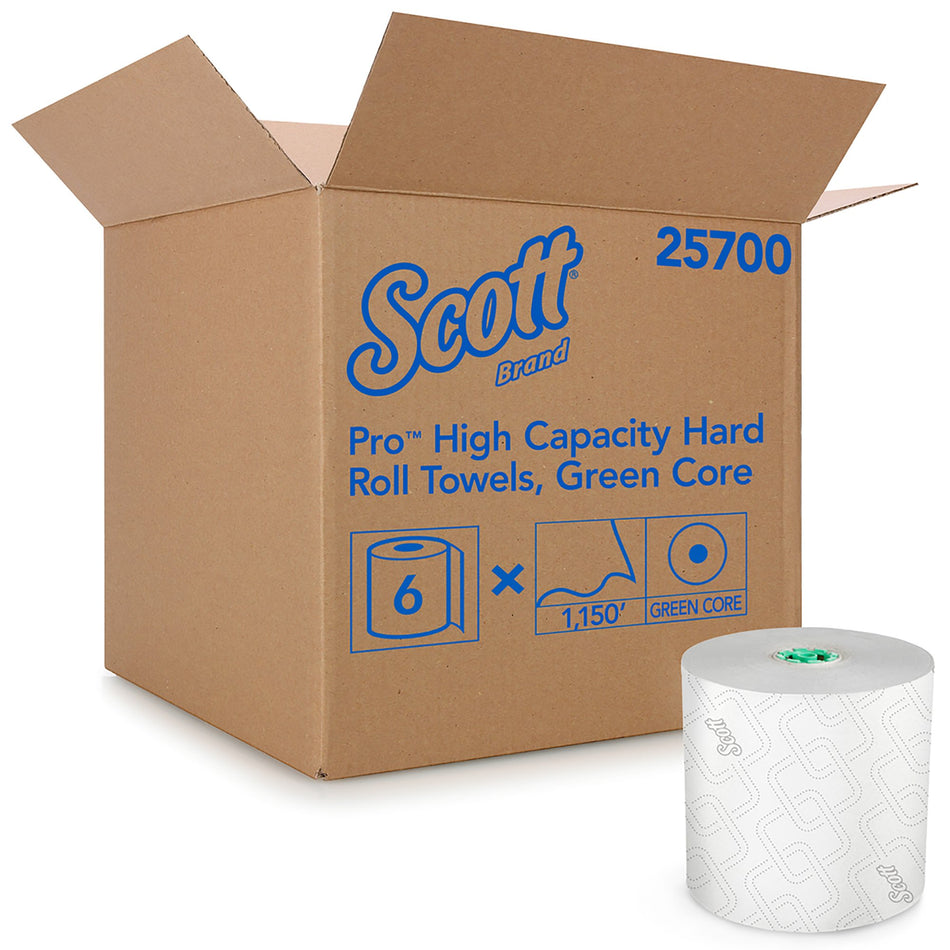Scott Pro Paper Towel, 7 Inch x 1150 Foot, 6 Rolls per Case-Paper Towel Scott MOD Green High Capacity Hardwound Roll 7-1/2 Inch X 1150 Foot