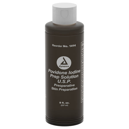 dynarex Prep Solution-Skin Prep Solution Dynarex 8 oz. Bottle 10% Strength Povidone-Iodine NonSterile