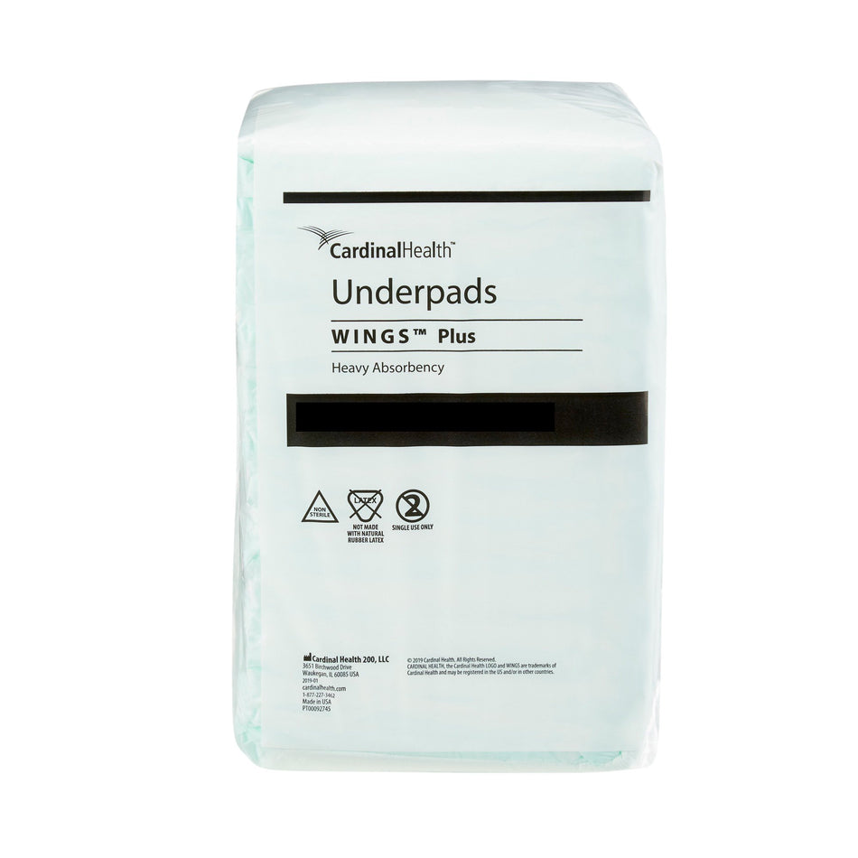 Wings Plus Underpads, Disposable, Heavy Absorbency, Beige, 36 X 36 Inch-Disposable Underpad Wings Plus 36 X 36 Inch Fluff / Polymer Heavy Absorbency