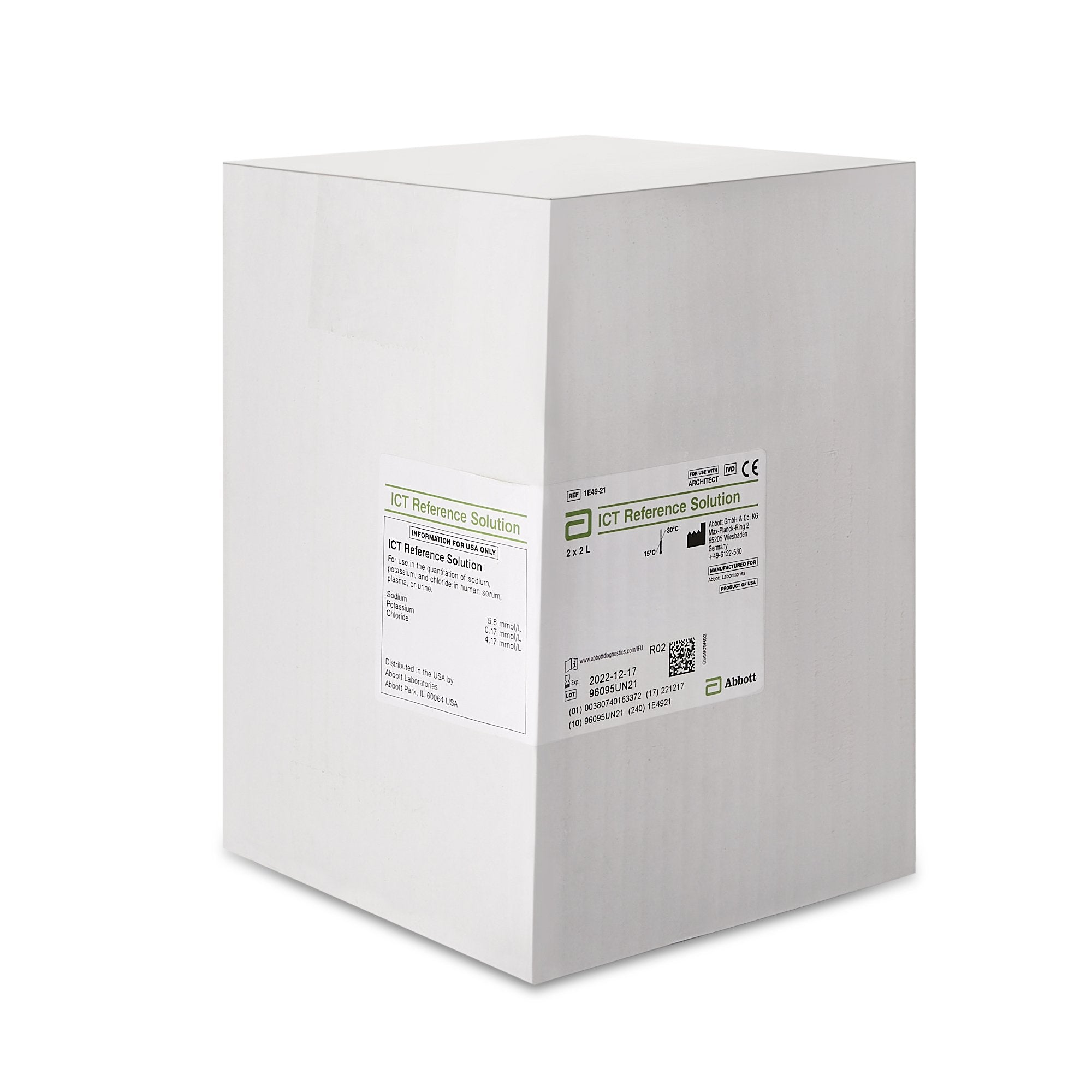 Architect� ICT Reference Solution for use with Architect c16000 Analyzer-ISE Reference Solution Architect� 2 X 1.75 mL