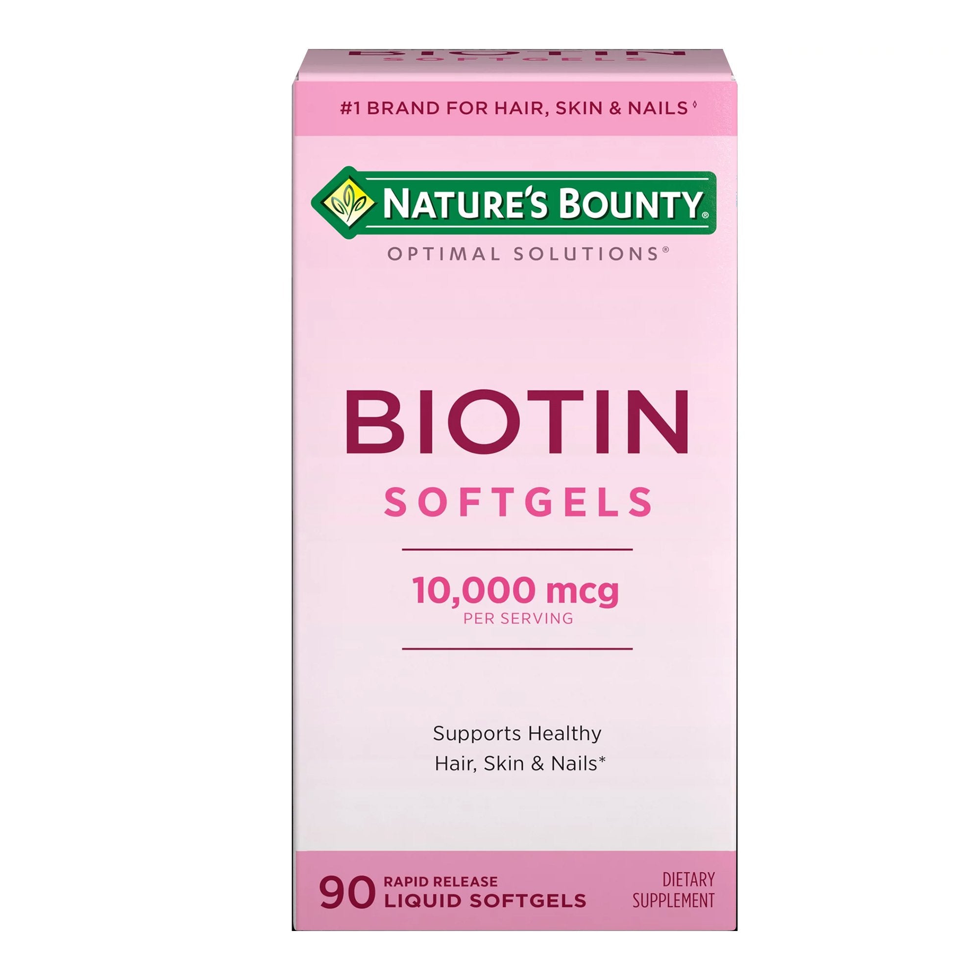 Nature's Bounty Optimal Solutions Biotin 10,000 mcg Rapid Release Liquid Softgels-"Vitamin Supplement Nature's Bounty Biotin 10,000 mcg Strength Softgel 90 per Bottle"