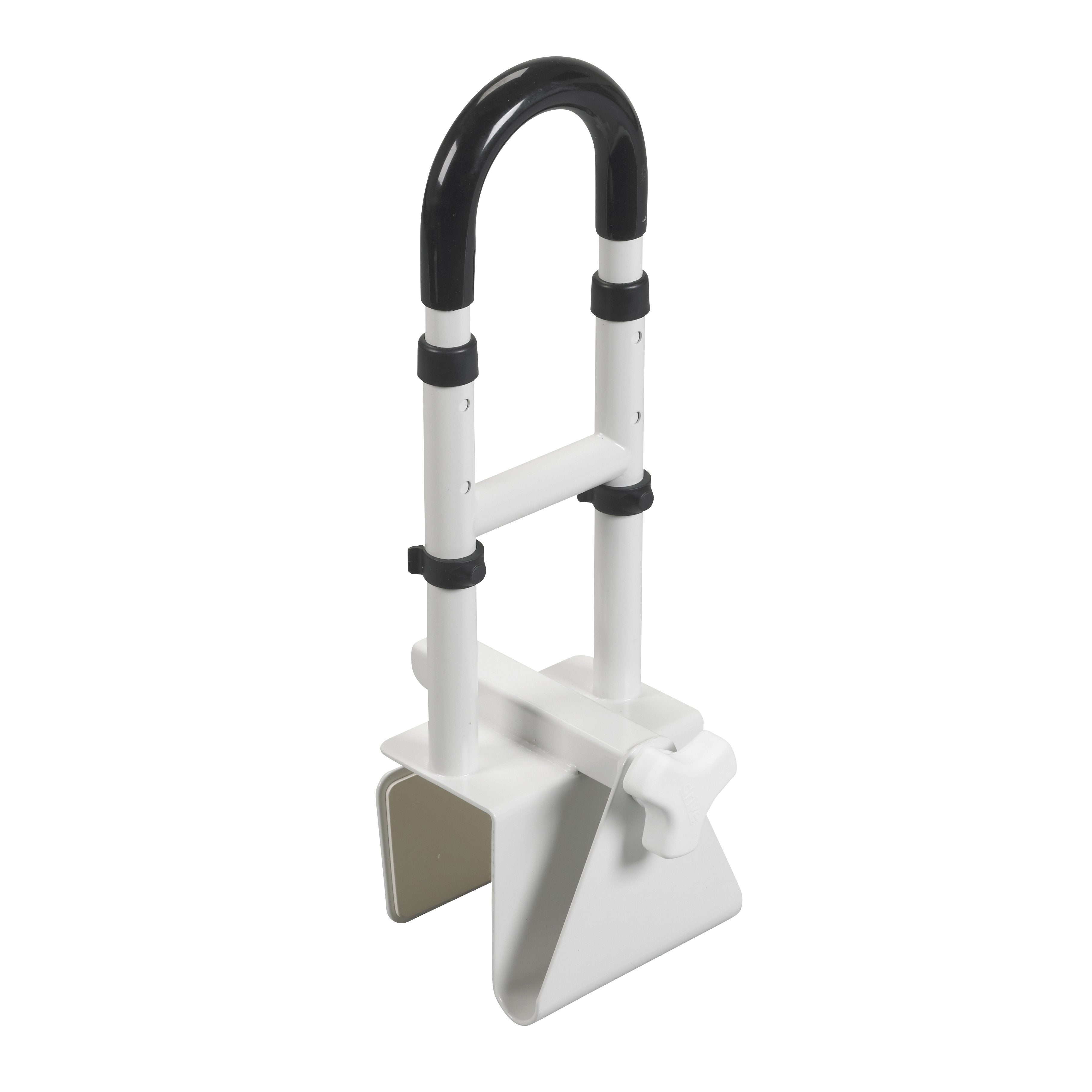 drive Clamp-On Tub Rail, White Steel, 14 17 Inch Height-Bathtub Grab Bar drive White Steel