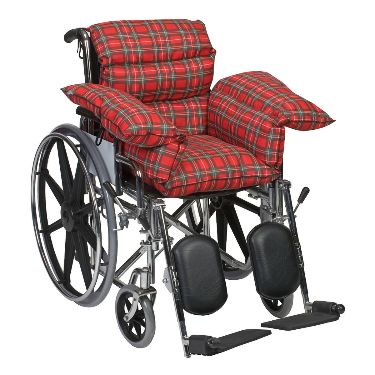 DMI Comfort Wheelchair Cushion, Plaid-Seat Cushion DMI 16 W X 16 L Inch Fiber-Filled