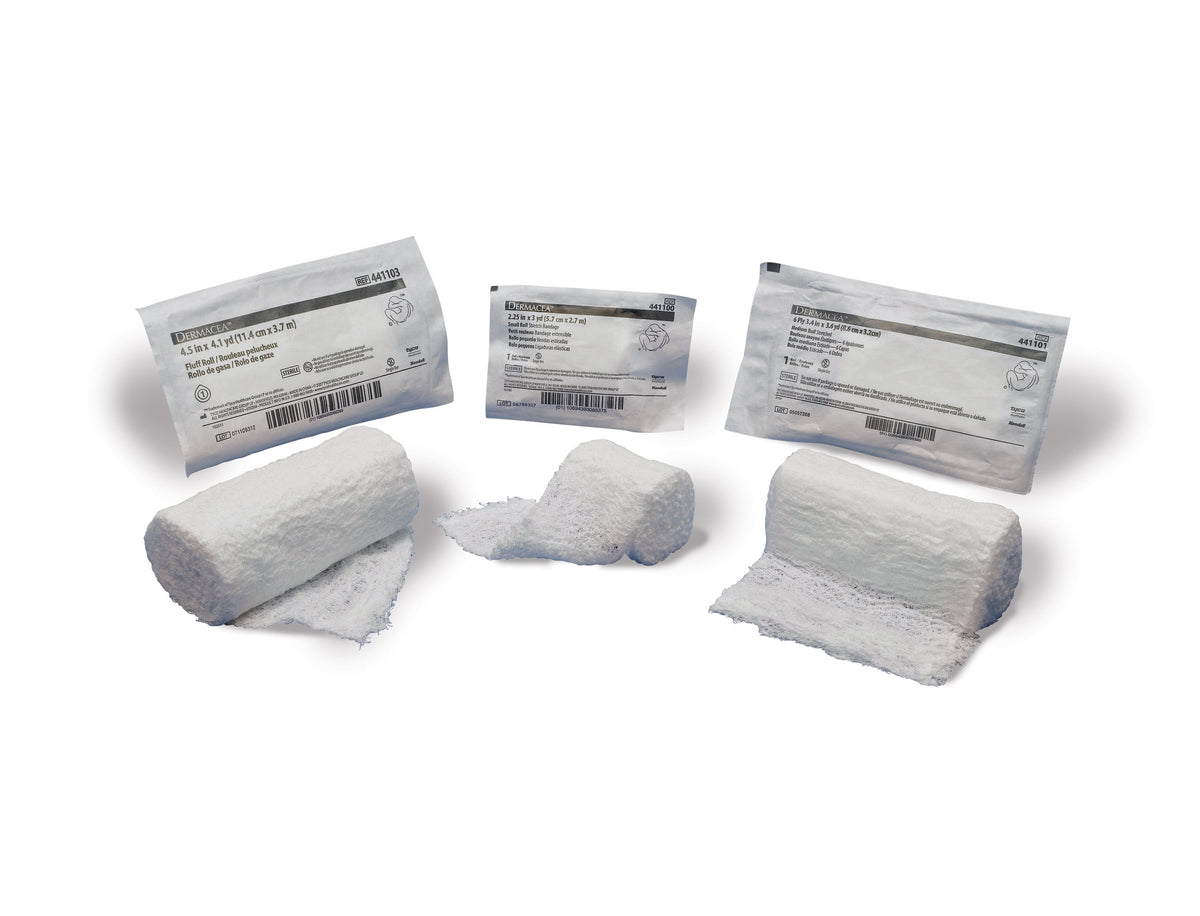 Dermacea Sterile Fluff Bandage Roll, 2 Inch x 4-1/8 Yard, 3-Ply-Fluff Bandage Roll Dermacea 2 Inch X 4-1/8 Yard 3-Ply Sterile 1 per Pouch
