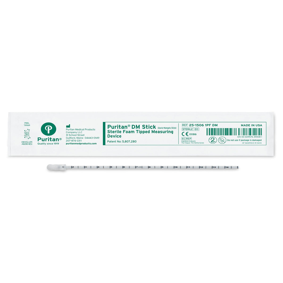 Puritan Wound Measuring Device, 6-inch Length-Wound Measuring Device Puritan 6 Inch Length Foam / Polystyrene Sterile