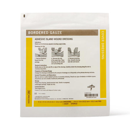 Medline White Island Dressing, 6 x 6 Inch-Island Dressing Medline 6 X 6 Inch Square Sterile Water Resistant Nonwoven Backing