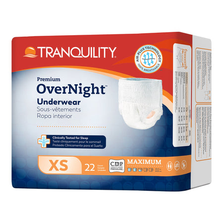 Tranquility Premium OverNight Disposable Absorbent Underwear, XS-Unisex Adult Absorbent Underwear Tranquility Premium OverNight Pull On with Tear Away Seams X-Small Disposable Heavy Absorbency
