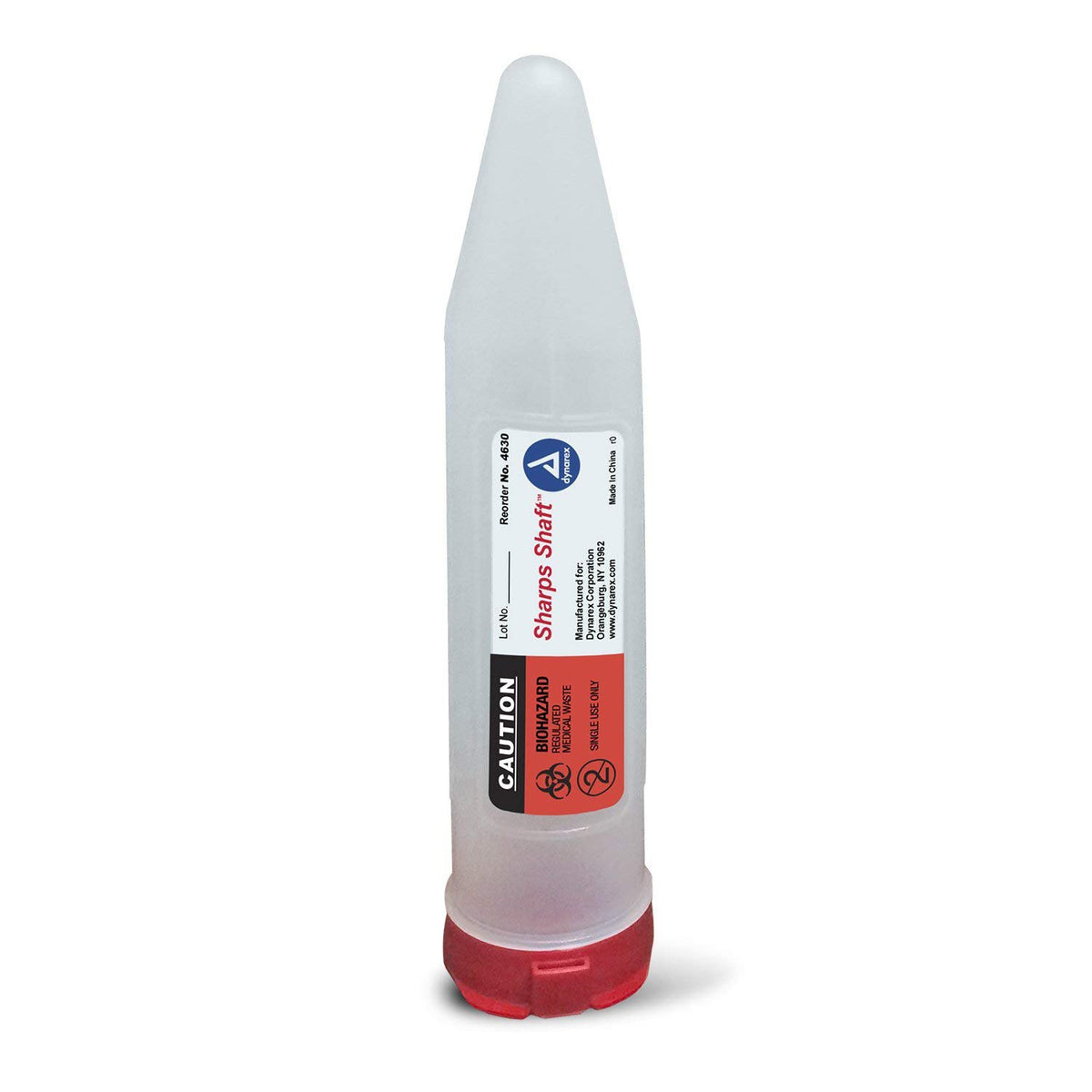 Portable Sharps Container Dynarex® Translucent Base 1.22 D X 6.37 L Inch Vertical Entry 6 Needles