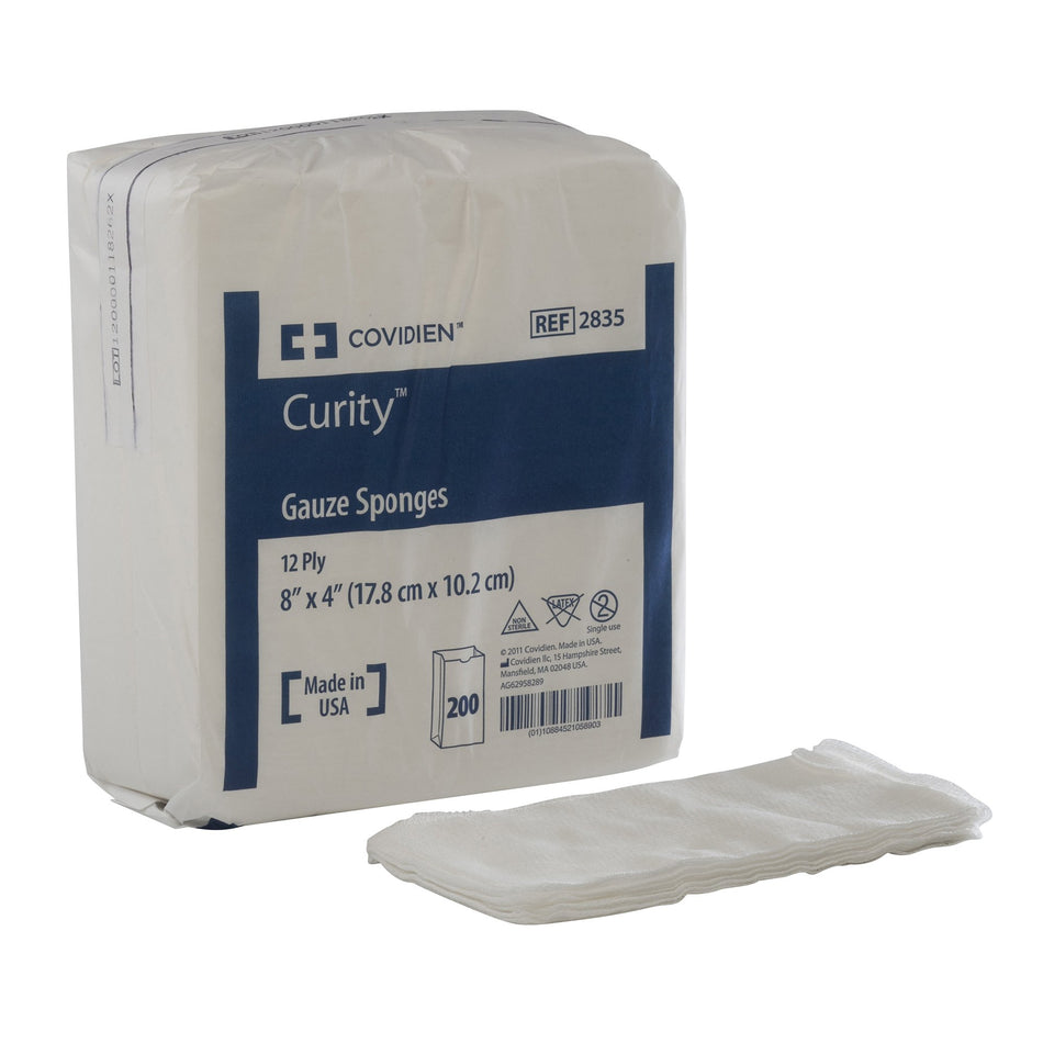 Curity� USP Type VII Gauze Sponge, 4 x 8 Inch, 12-Ply-Gauze Sponge Curity� 4 X 8 Inch 12-Ply NonSterile 200 per Pack