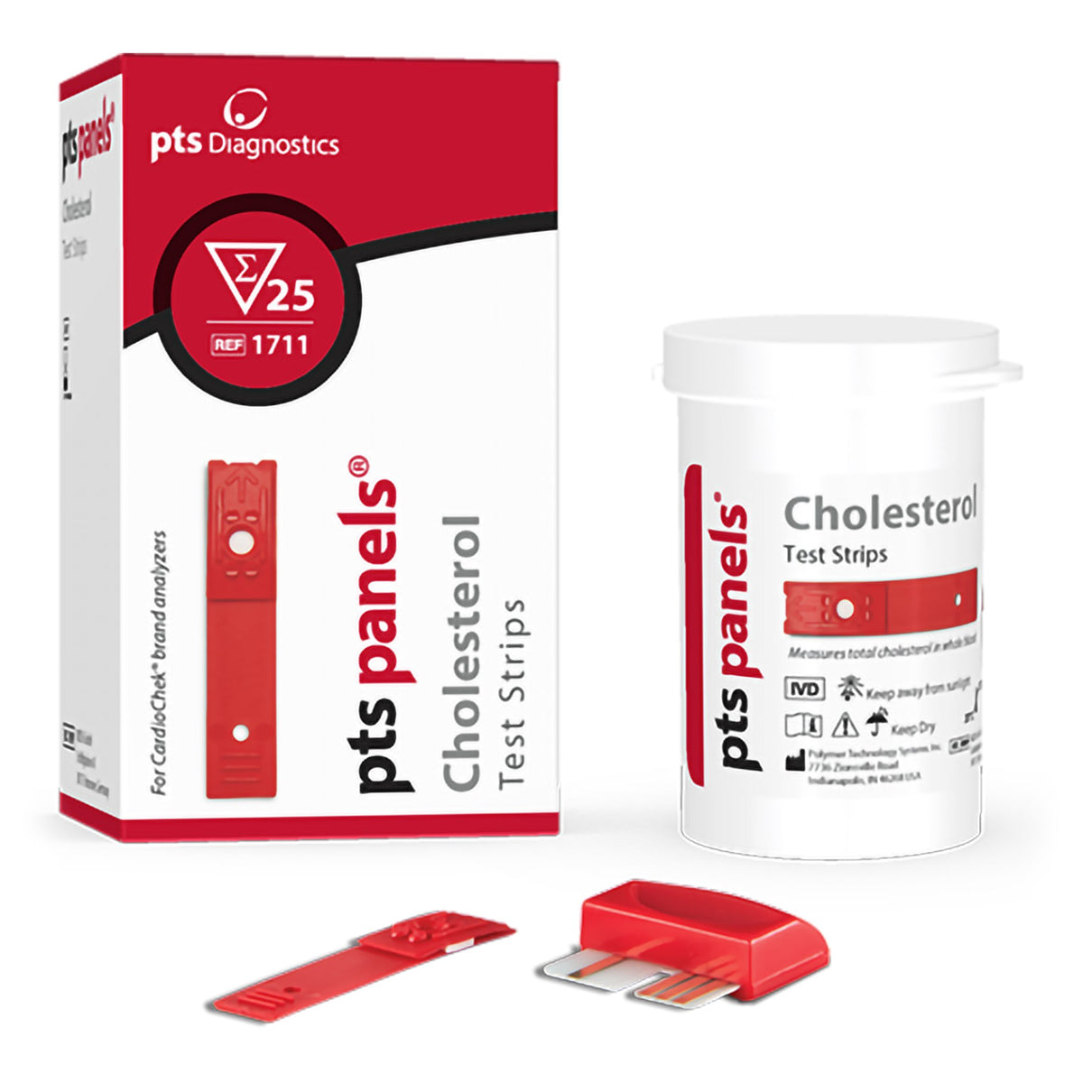 PTS Panels General Chemistry Reagent for use with CardioChek PA Analyzer, Cholesterol test-General Chemistry Reagent PTS Panels Cholesterol CLIA Waived For Cardiochek PA Analyzer 25 Tests