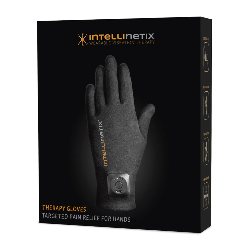 Intellinetix� Arthritis Vibrating Gloves, Medium, Black-Vibration Therapy Glove Intellinetix� Left and Right Hand Medium