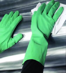Utility Glove-Utility Glove Showa Medium Flock Lined Nitrile Green 13 Inch Straight Cuff NonSterile