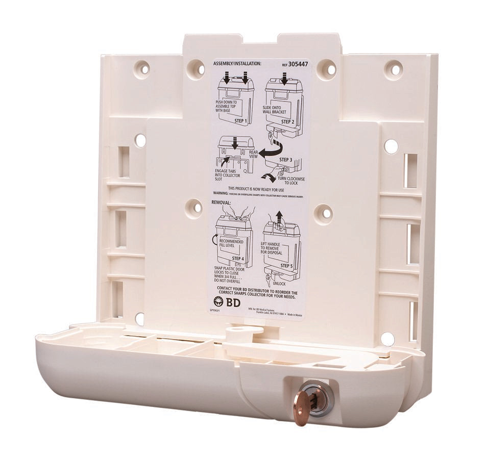 Sharps Collector Bracket-Sharps Container Bracket Plastic Wall Mount Locking