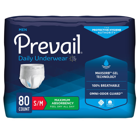Prevail® Men's Daily Maximum Absorbent Underwear, Small / Medium - Incontinence>Adult Briefs and Protective Undergarments...