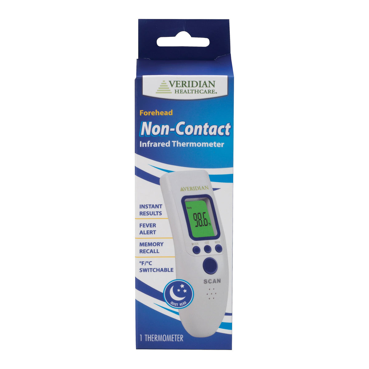Veridian Non-Contact Infrared Thermometer-Non-Contact Skin Surface Thermometer Veridian Infrared Skin Probe Handheld
