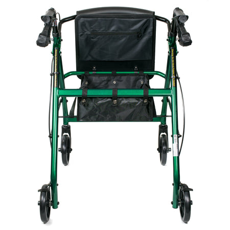 McKesson Folding Aluminum Four-Wheel Rollator, Green-4 Wheel Rollator McKesson Green Adjustable Height / Folding Aluminum Frame