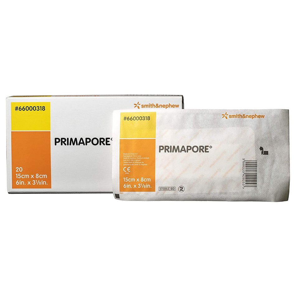 Primapore White Adhesive Dressing, 8 x 15 Centimeter-Island Dressing Primapore 3-1/8 X 6 Inch Rectangle Sterile